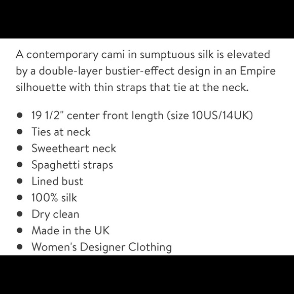 Victoria Beckham double layer silk cami top - Picture 8 of 8